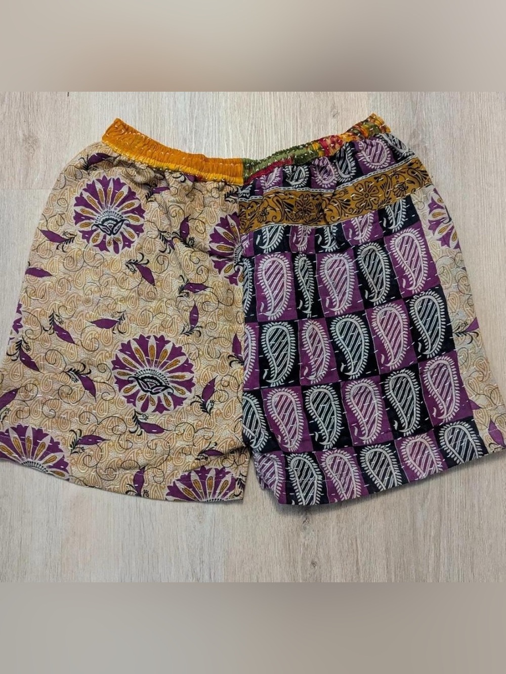 Upcycled kantha shorts